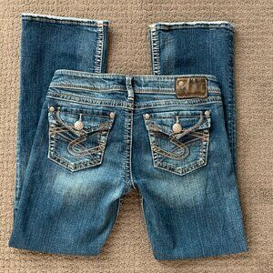 Silver Pioneer Bootcut Jeans, Size 29